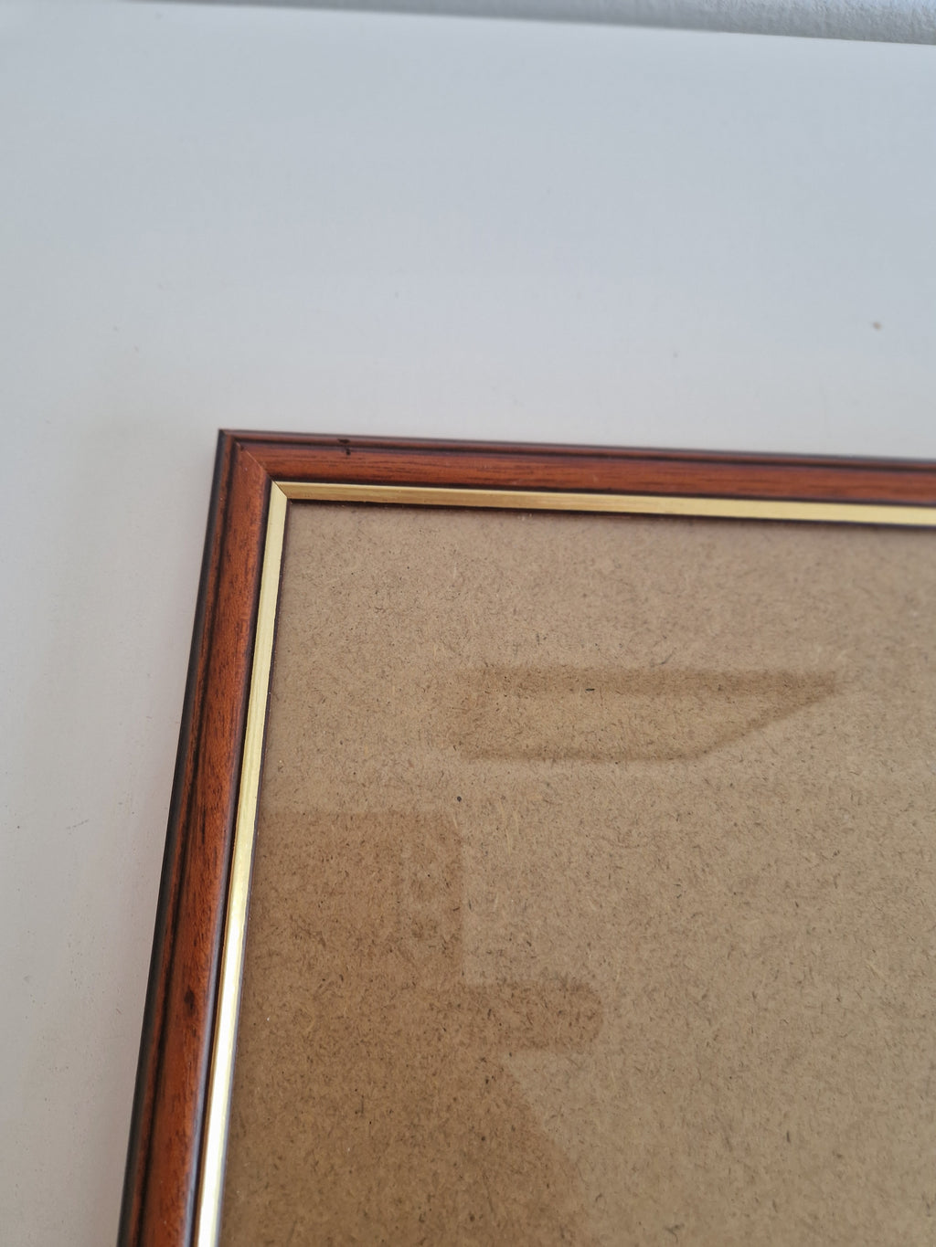 Vintage Wooden Picture Frame 33×48 cm Mahogany Brown Gold Trim with Glass – Portrait & Landscape - WhisperTreasuresCo