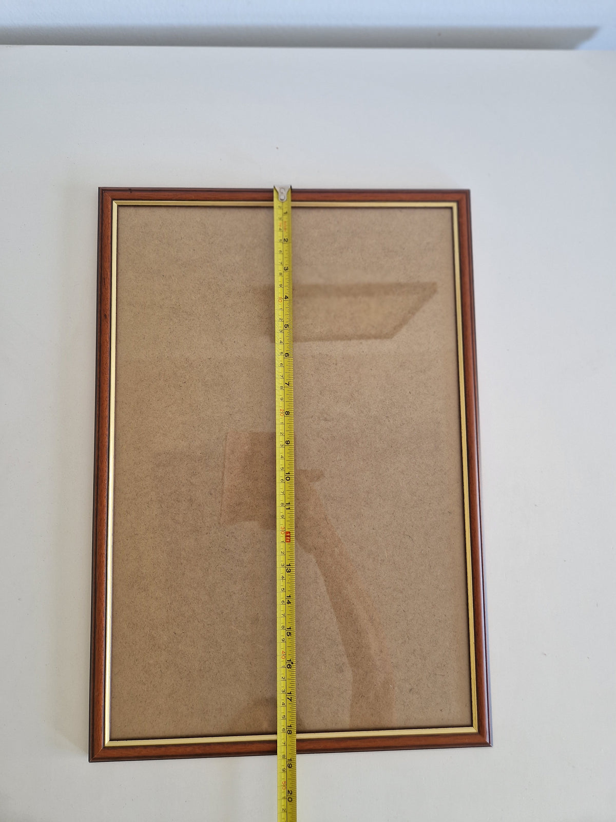 Vintage Wooden Picture Frame 33×48 cm Mahogany Brown Gold Trim with Glass – Portrait & Landscape - WhisperTreasuresCo