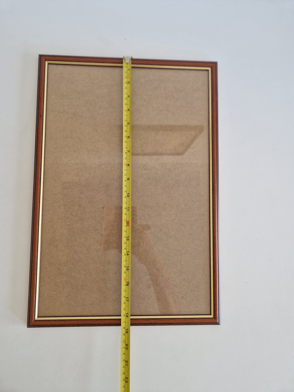 Vintage Wooden Picture Frame 33×48 cm Mahogany Brown Gold Trim with Glass – Portrait & Landscape - WhisperTreasuresCo