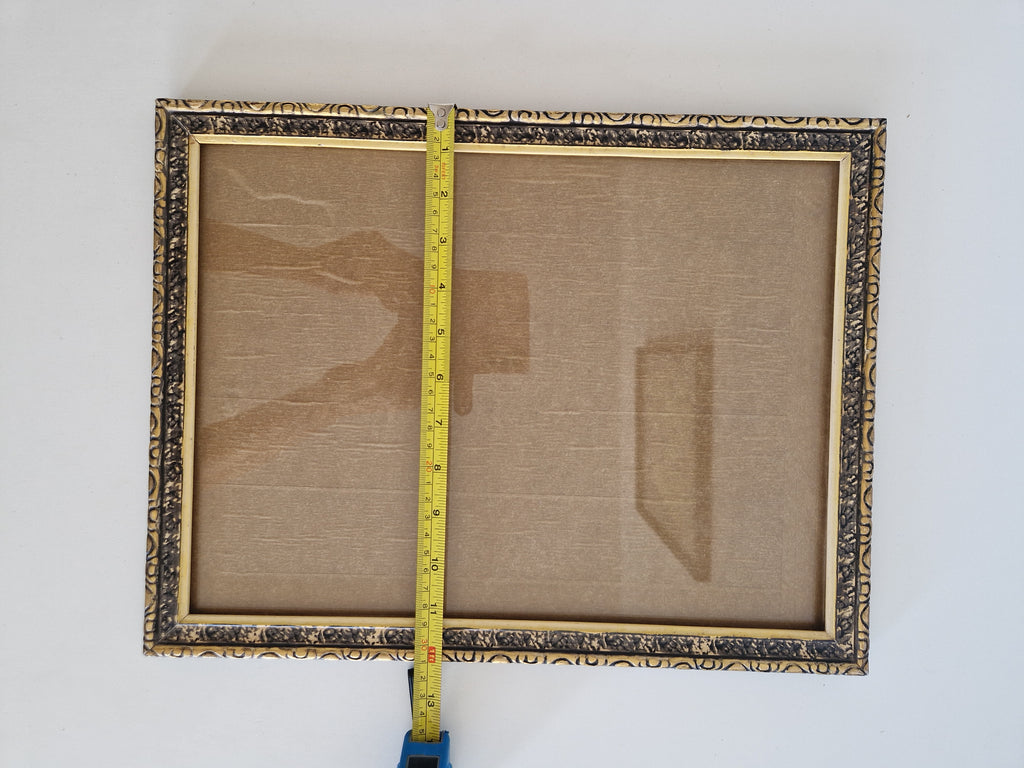 Vintage Ornate Gold Picture Frame 31×40 cm Embossed Scroll Moulding with Glass - WhisperTreasuresCo