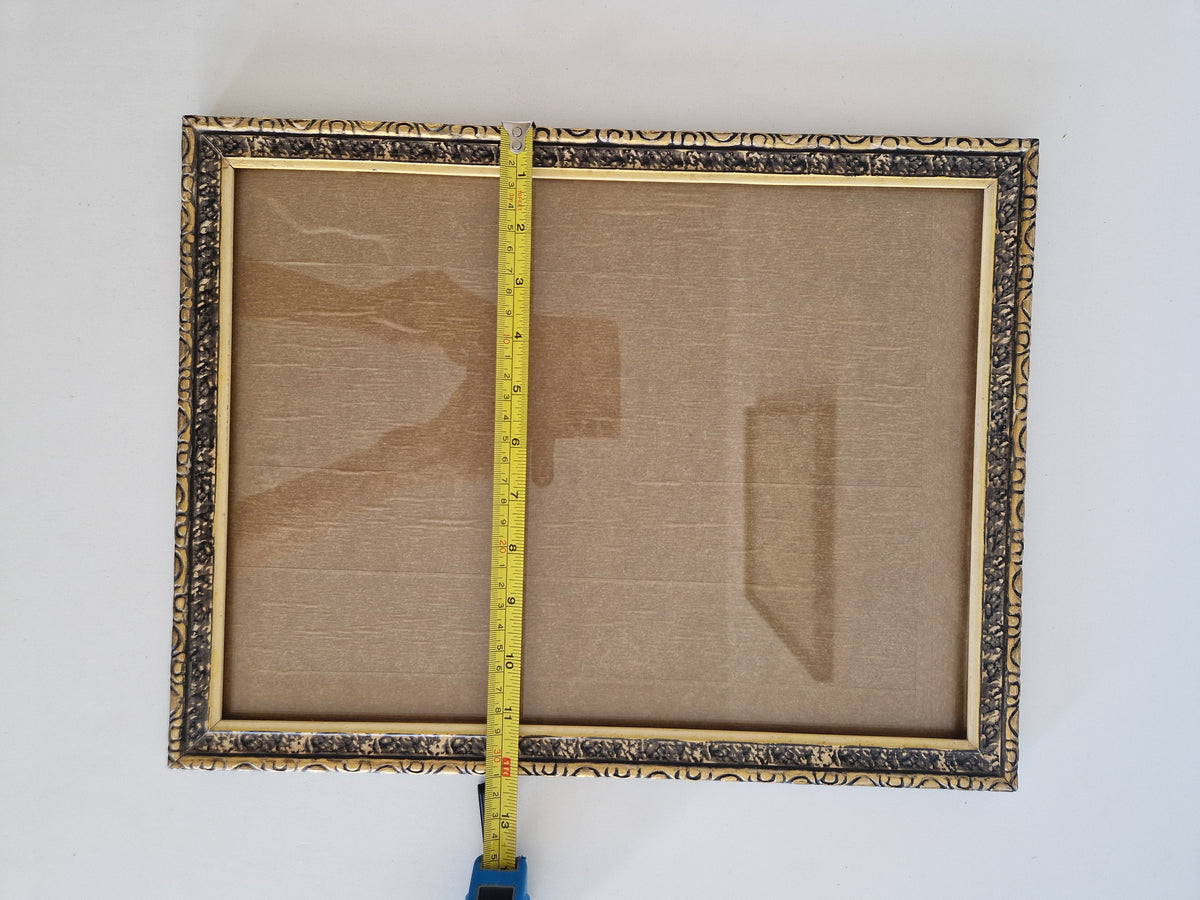 Vintage Ornate Gold Picture Frame 31×40 cm Embossed Scroll Moulding with Glass - WhisperTreasuresCo