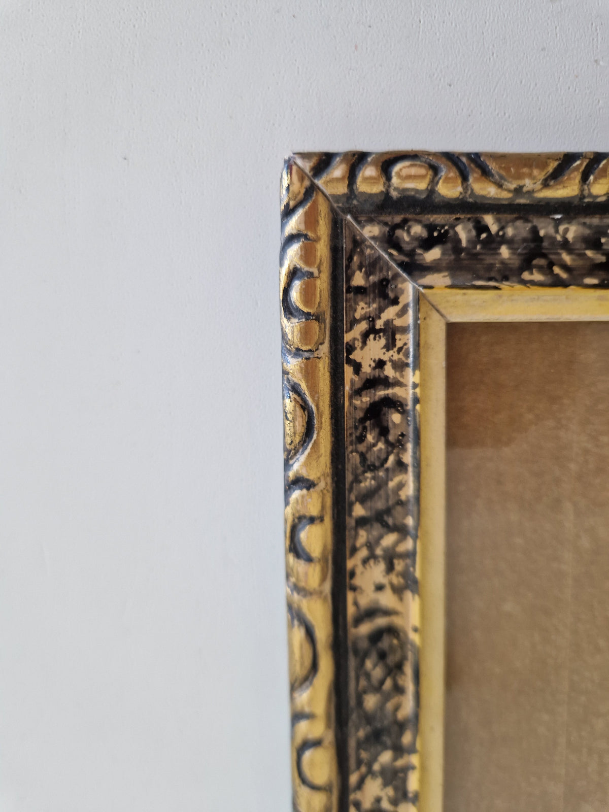 Vintage Ornate Gold Picture Frame 31×40 cm Embossed Scroll Moulding with Glass - WhisperTreasuresCo