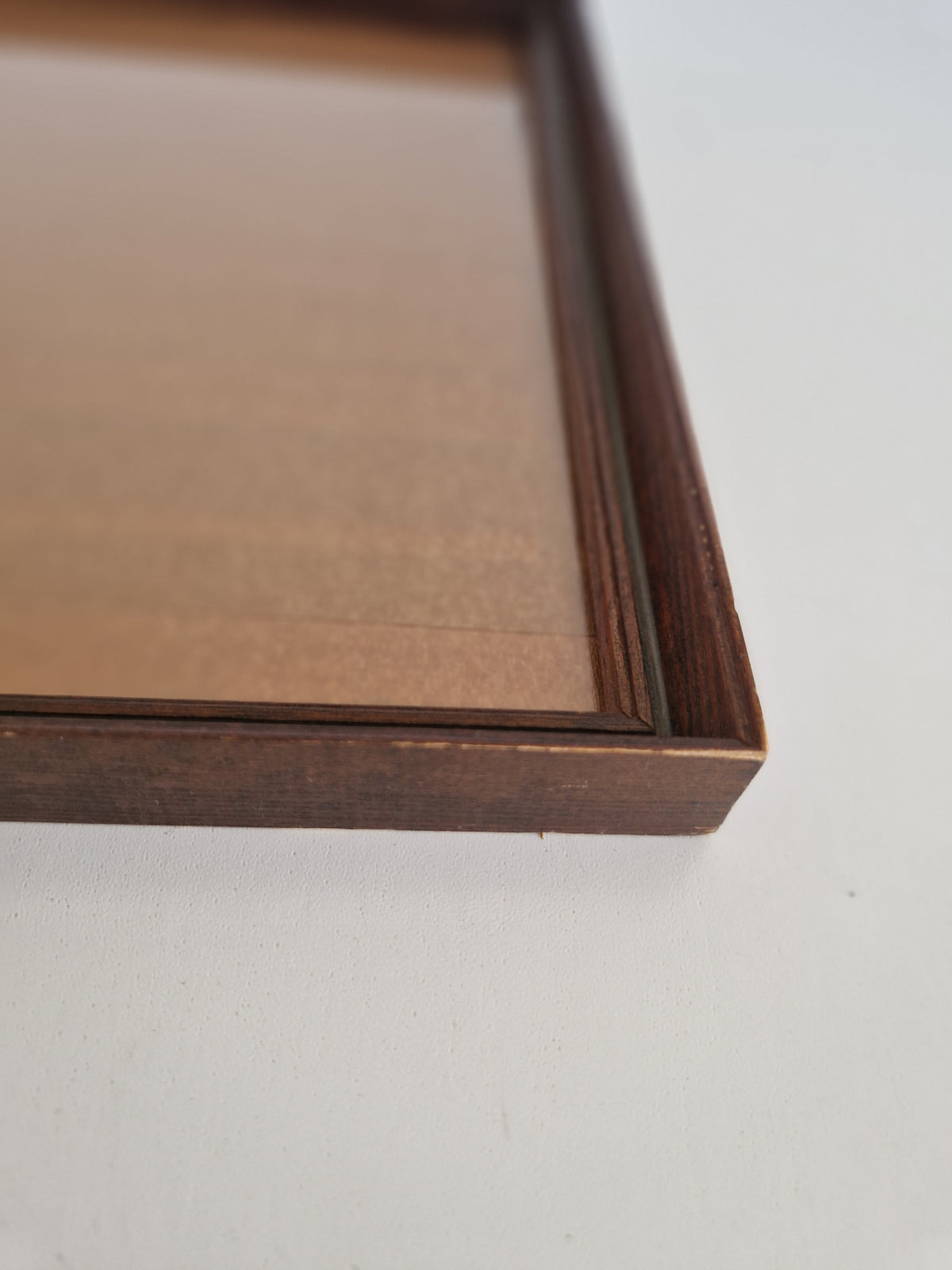 Vintage Dark Mahogany Wooden Picture Frame 38×30.5 cm Stepped Profile with Glass – Landscape - WhisperTreasuresCo