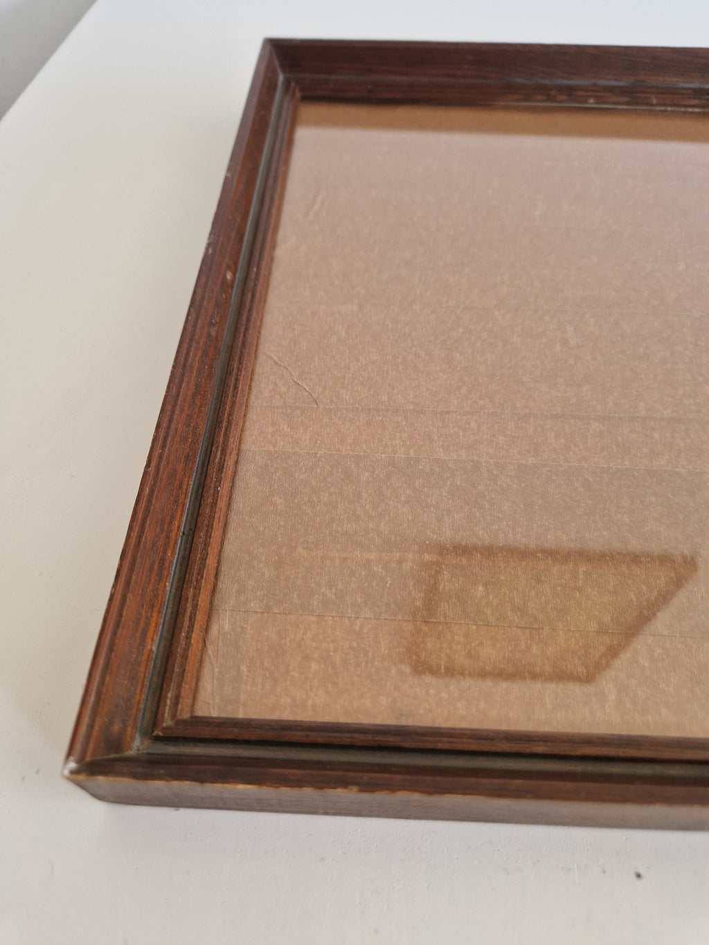 Vintage Dark Mahogany Wooden Picture Frame 38×30.5 cm Stepped Profile with Glass – Landscape - WhisperTreasuresCo