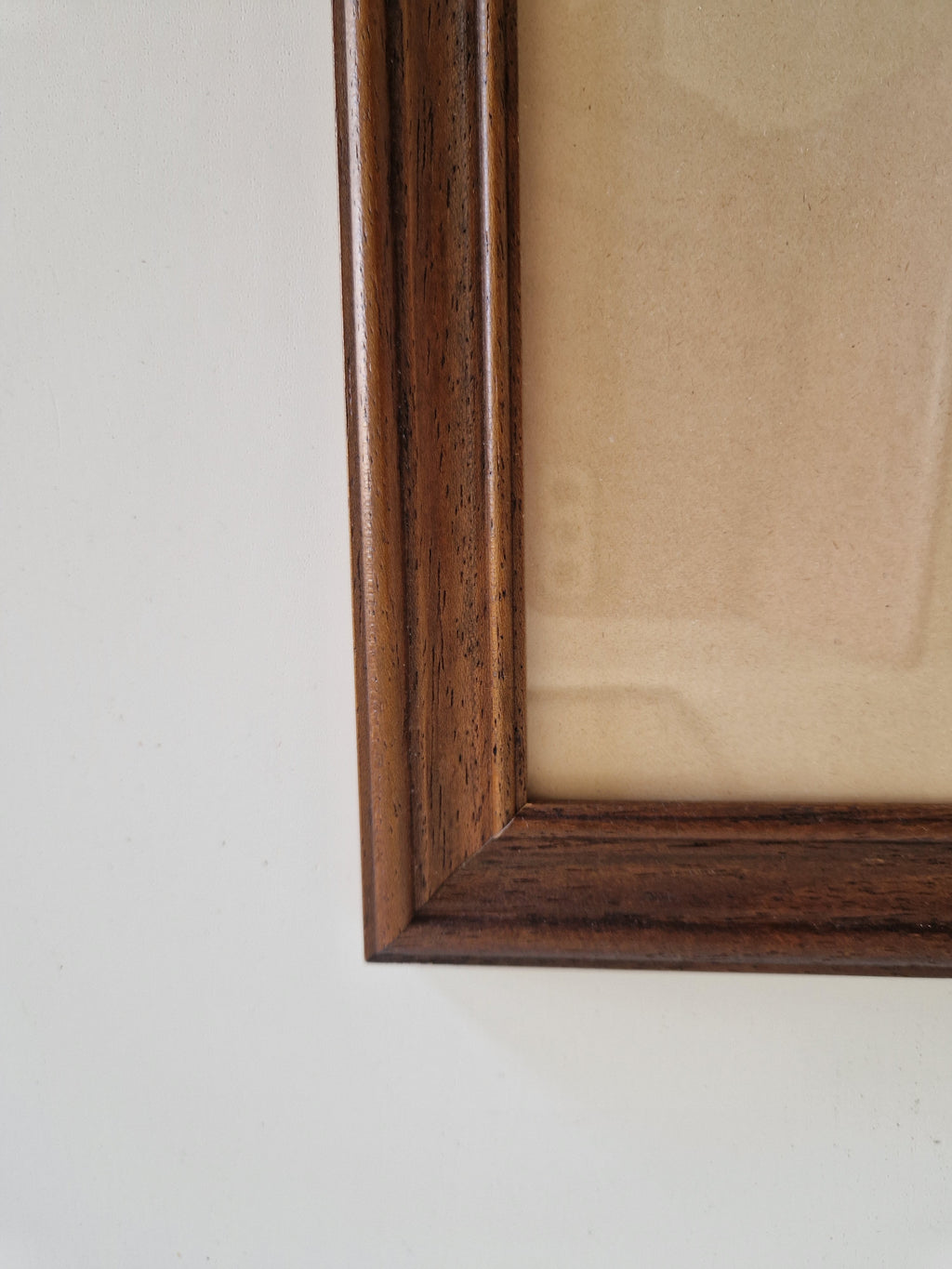 Vintage Walnut Brown Wooden Picture Frame 34.5×28.5 cm Ogee Profile with Glass – Landscape, Wall - WhisperTreasuresCo