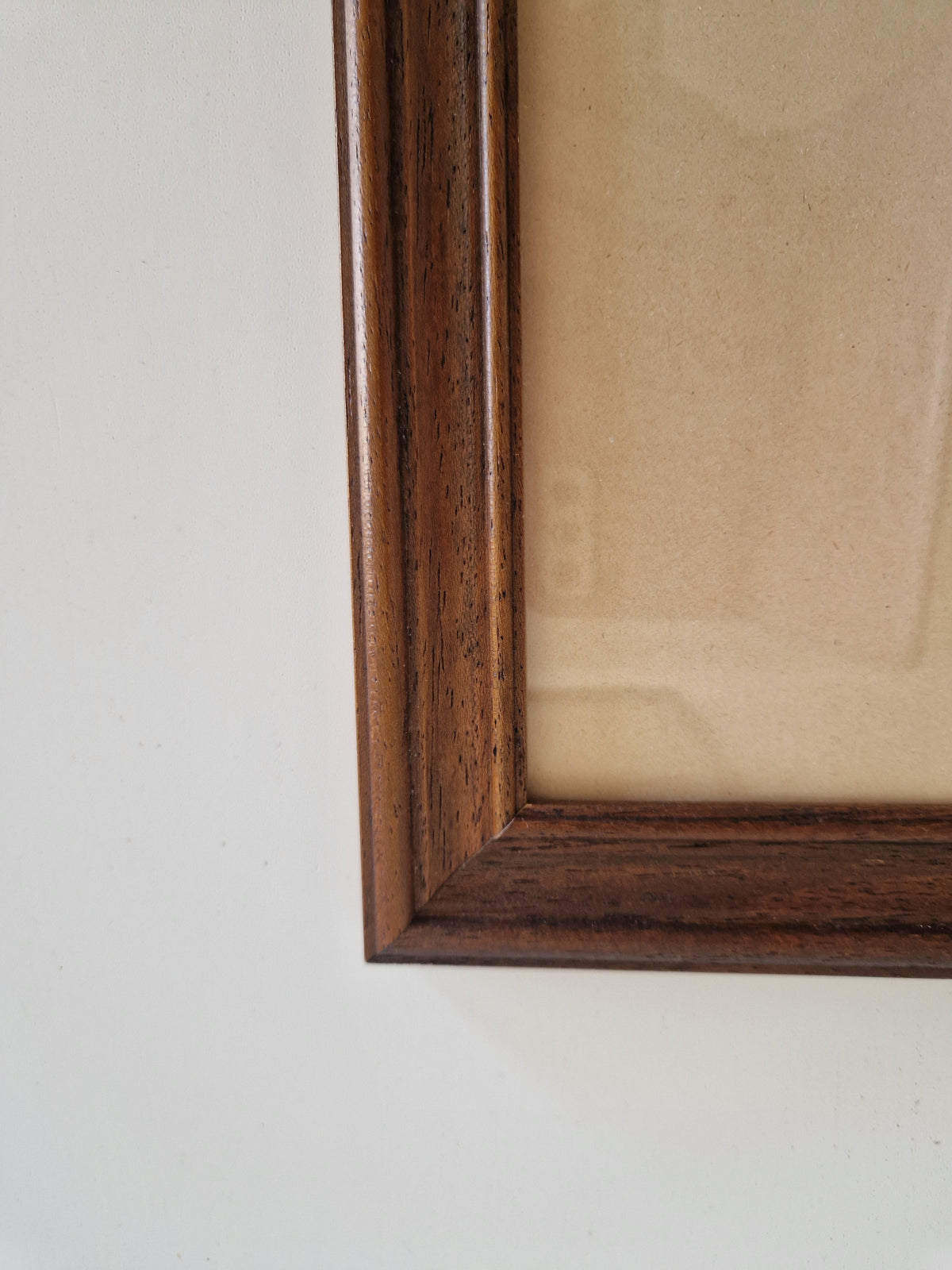 Vintage Walnut Brown Wooden Picture Frame 34.5×28.5 cm Ogee Profile with Glass – Landscape, Wall - WhisperTreasuresCo