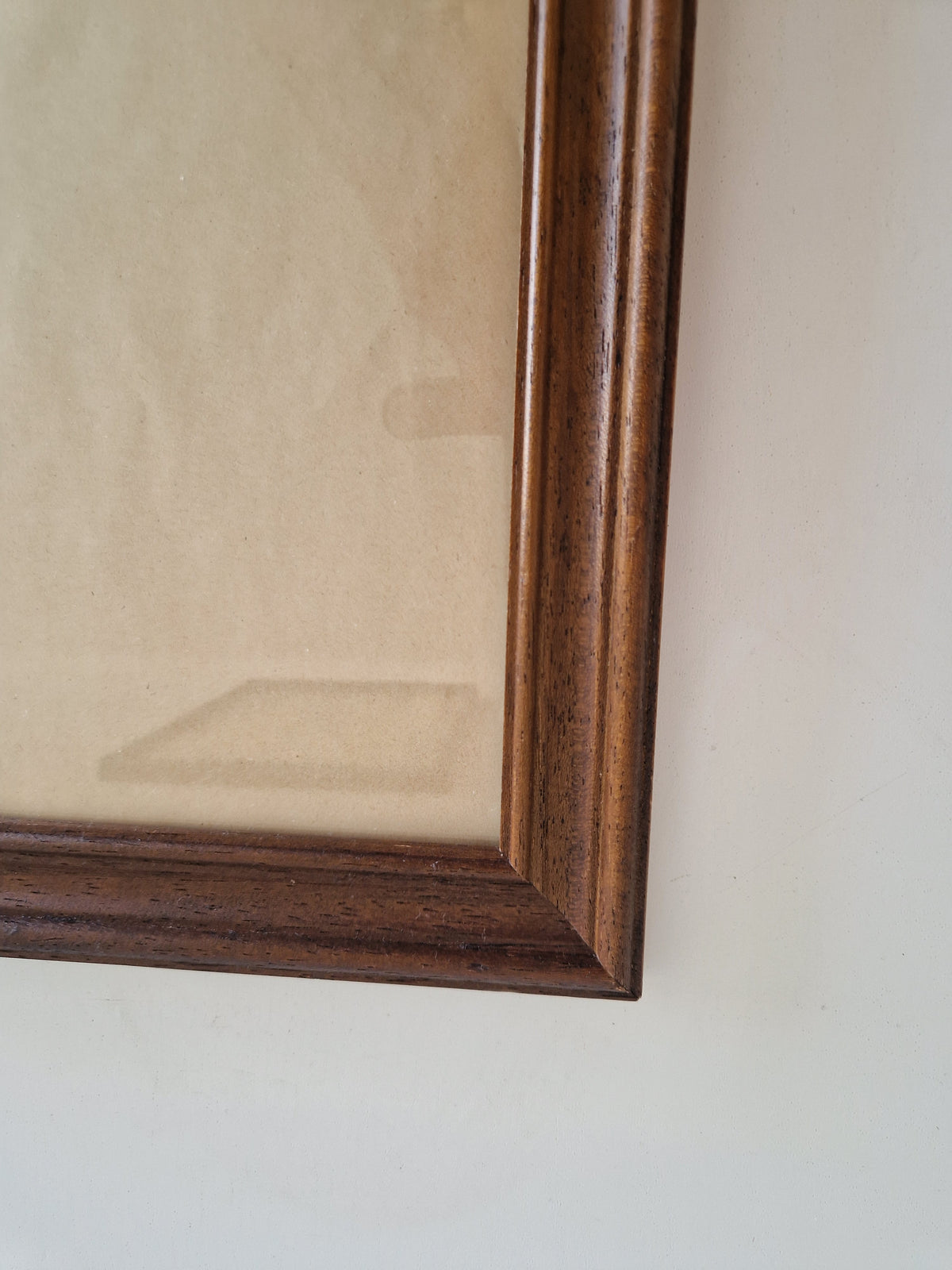 Vintage Walnut Brown Wooden Picture Frame 34.5×28.5 cm Ogee Profile with Glass – Landscape, Wall - WhisperTreasuresCo