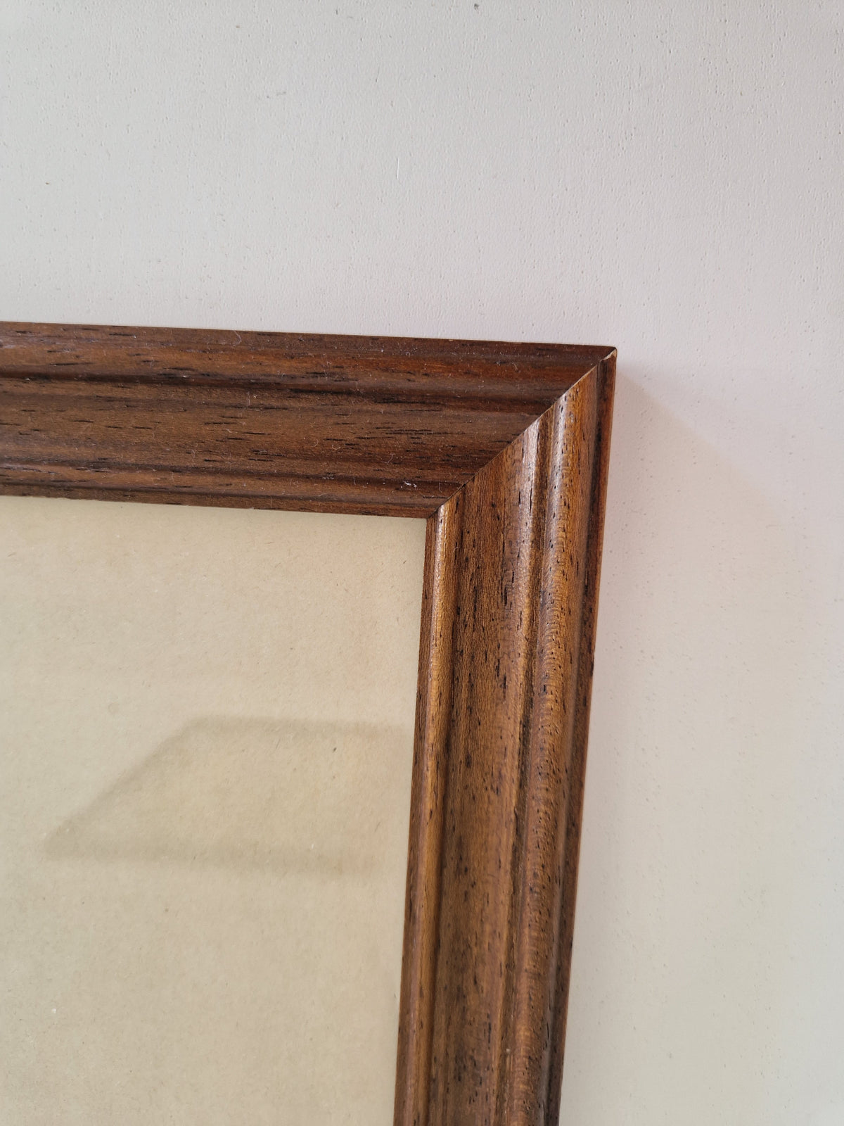 Vintage Walnut Brown Wooden Picture Frame 34.5×28.5 cm Ogee Profile with Glass – Landscape, Wall - WhisperTreasuresCo