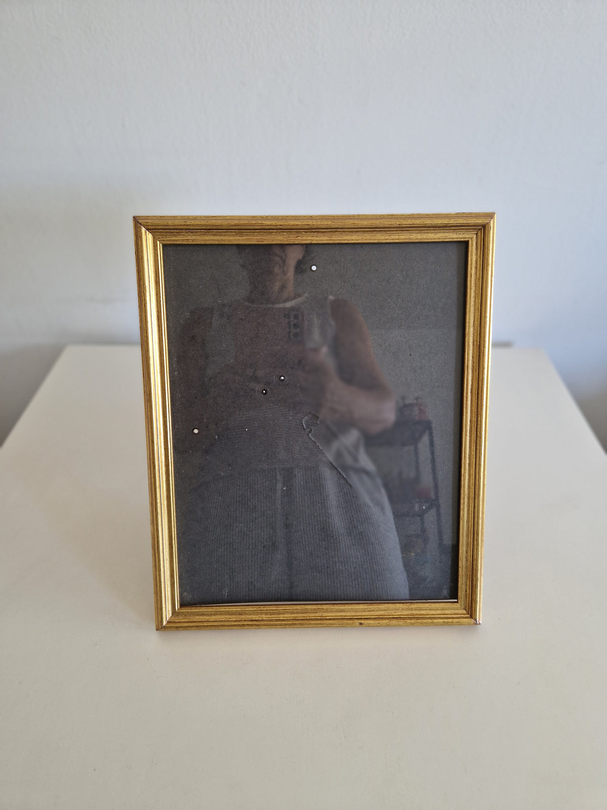 Vintage Gold Wooden Picture Frame 26×33 cm Ribbed Moulding with Glass – Wall & Tabletop, Portrait & Landscape - WhisperTreasuresCo