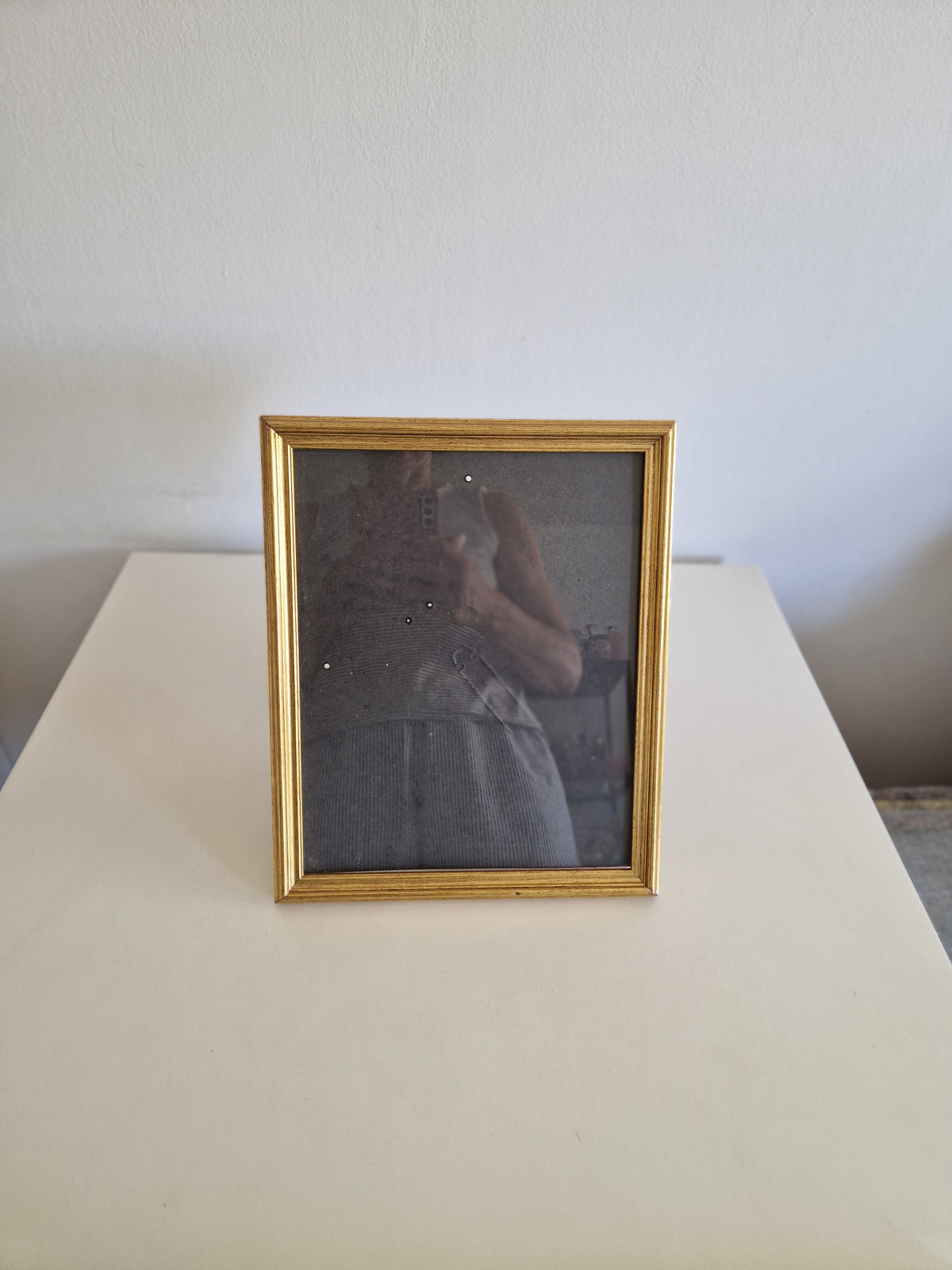Vintage Gold Wooden Picture Frame 26×33 cm Ribbed Moulding with Glass – Wall & Tabletop, Portrait & Landscape - WhisperTreasuresCo