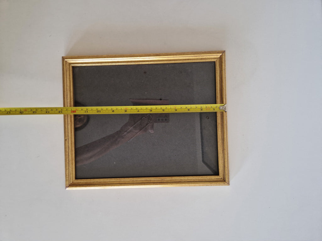 Vintage Gold Wooden Picture Frame 26×33 cm Ribbed Moulding with Glass – Wall & Tabletop, Portrait & Landscape - WhisperTreasuresCo