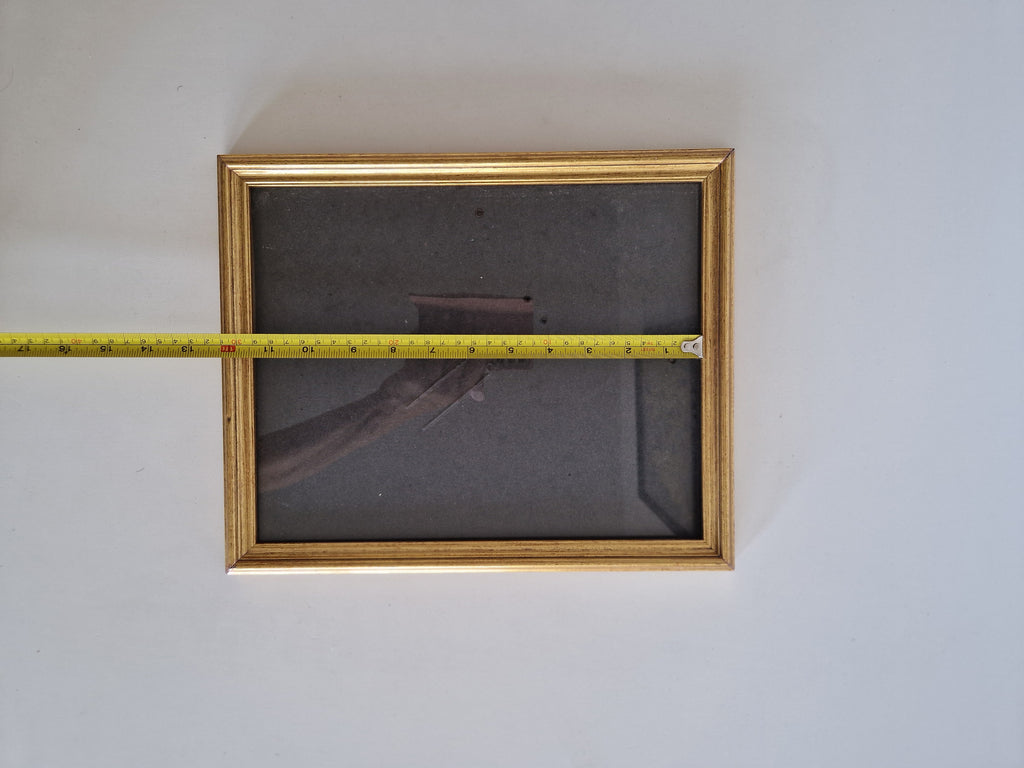 Vintage Gold Wooden Picture Frame 26×33 cm Ribbed Moulding with Glass – Wall & Tabletop, Portrait & Landscape - WhisperTreasuresCo