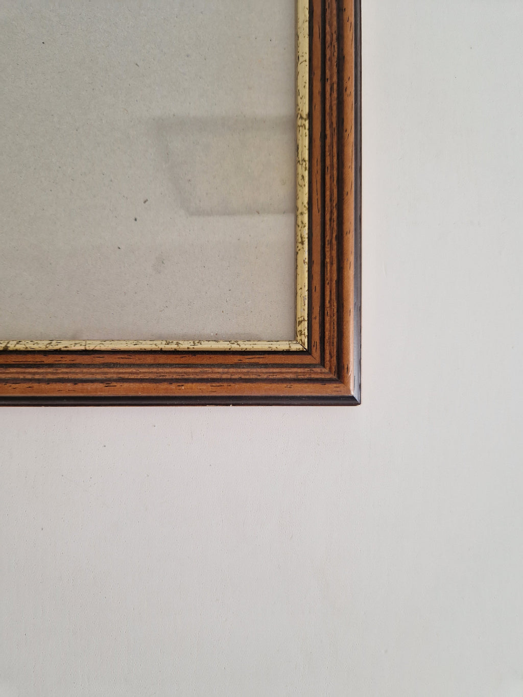 Vintage Striped Wood Veneer Picture Frame 30.5×37 cm with Glass – Portrait, Wall - WhisperTreasuresCo