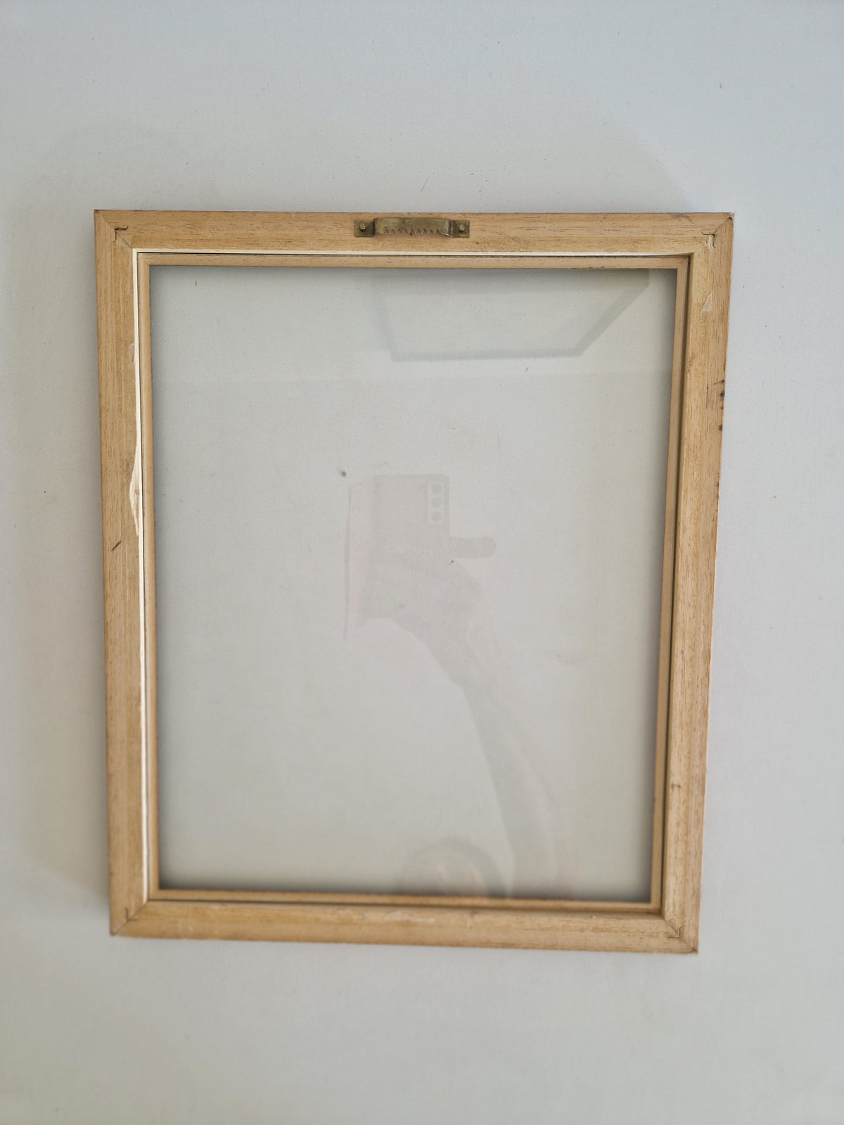 Vintage Striped Wood Veneer Picture Frame 30.5×37 cm with Glass – Portrait, Wall - WhisperTreasuresCo