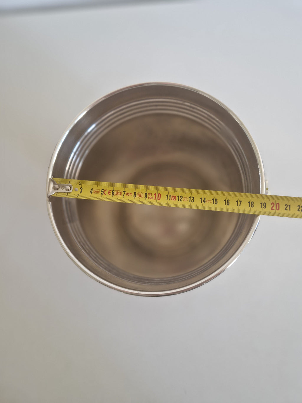 Side view of Berndorf ice bucket with height measurement approx 20 cm