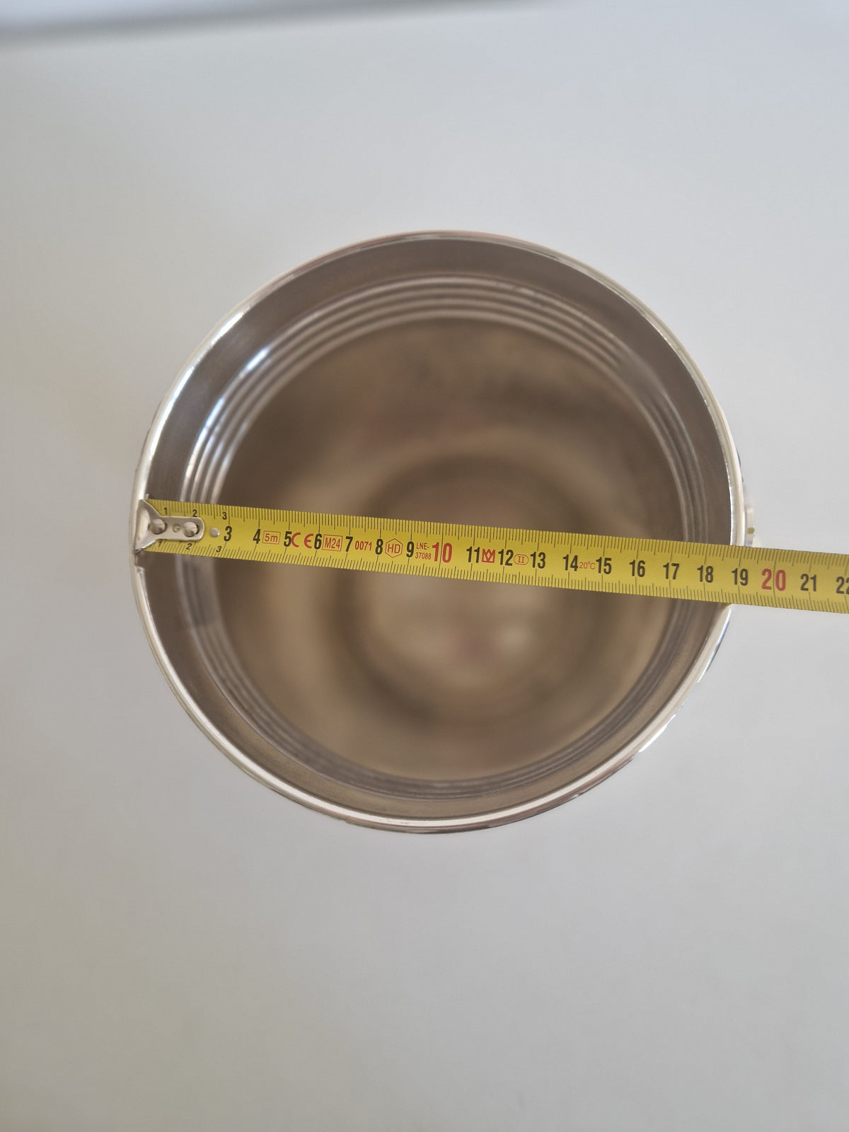 Side view of Berndorf ice bucket with height measurement approx 20 cm