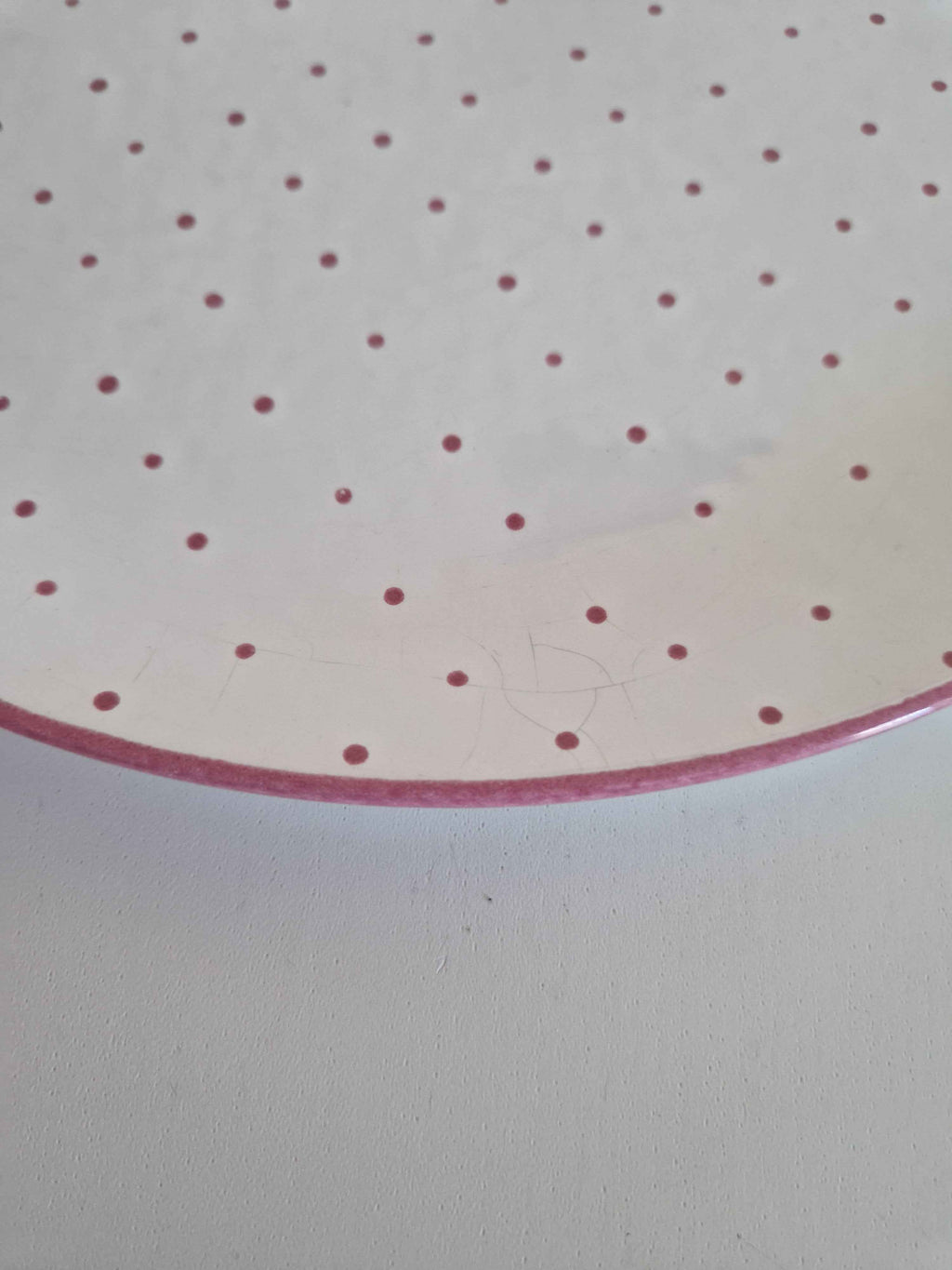 Exclusive Gmunden Keramik Serving Plate - Vintage Burgundy Tupfen Design