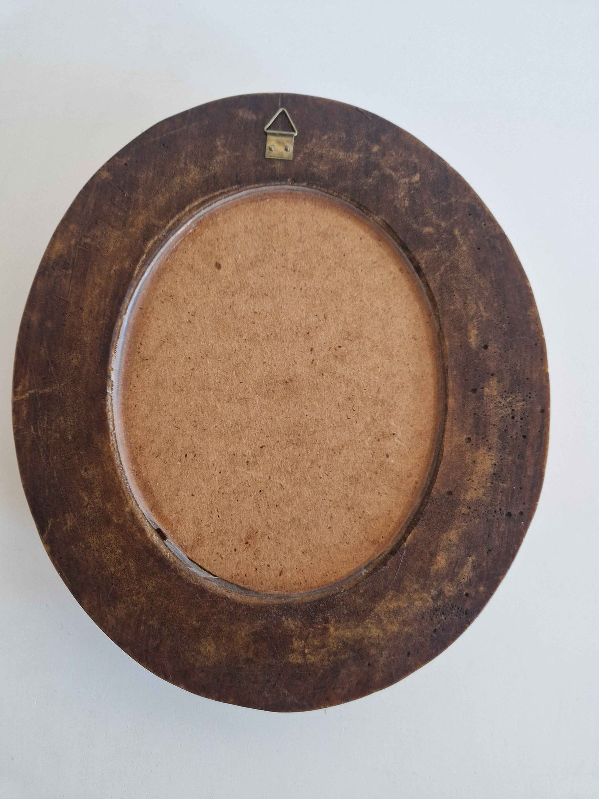 Charming Vintage Oval Wall Mirror with Hand-Carved Wooden Frame and Floral Motif