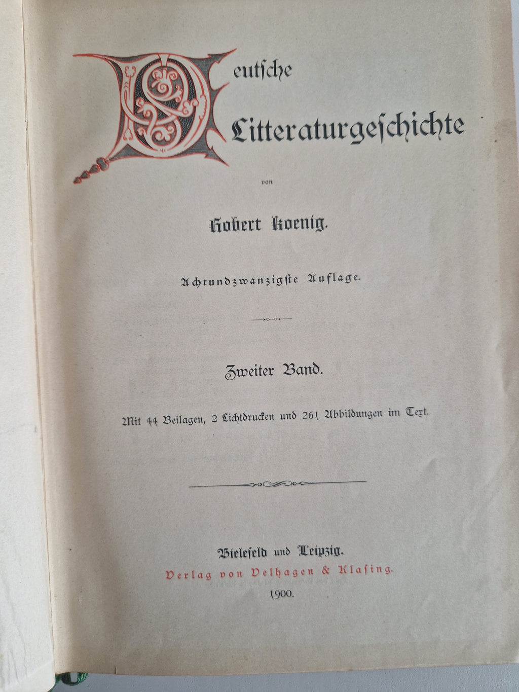 Antique German Literary History Books: The Illustrated 2-Volume Set by Robert Koenig