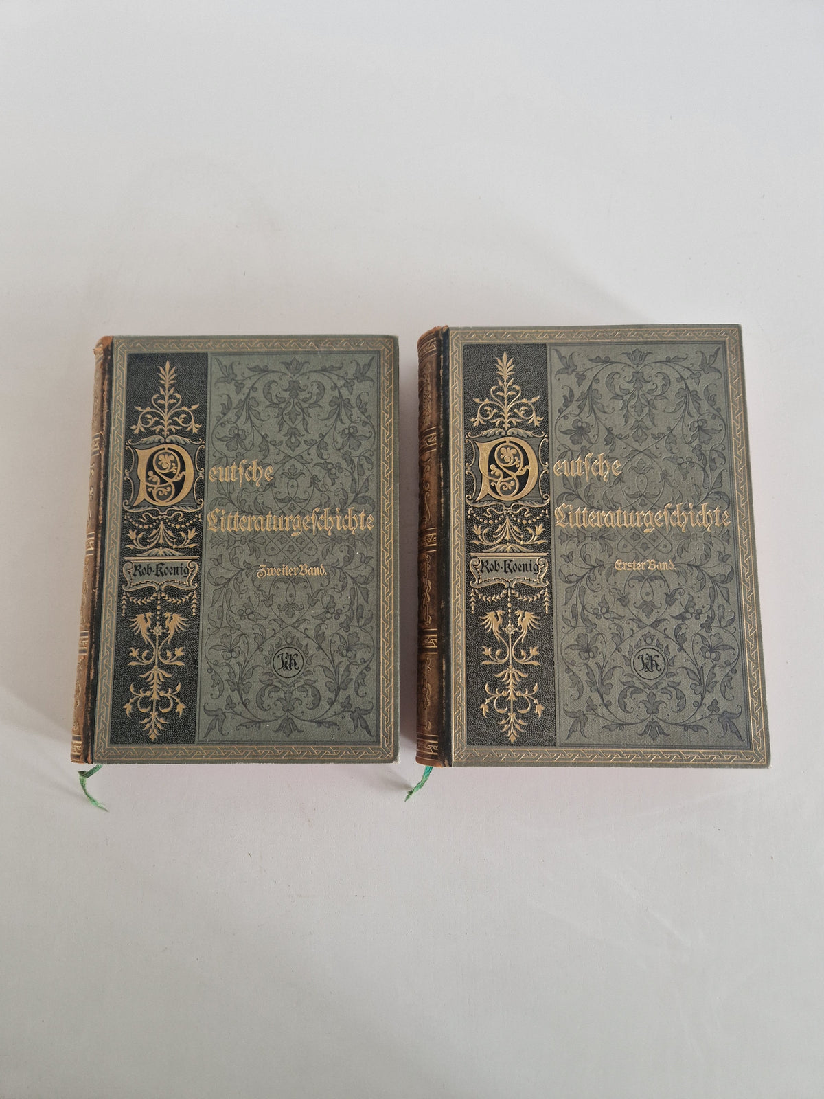 Antique German Literary History Books: The Illustrated 2-Volume Set by Robert Koenig
