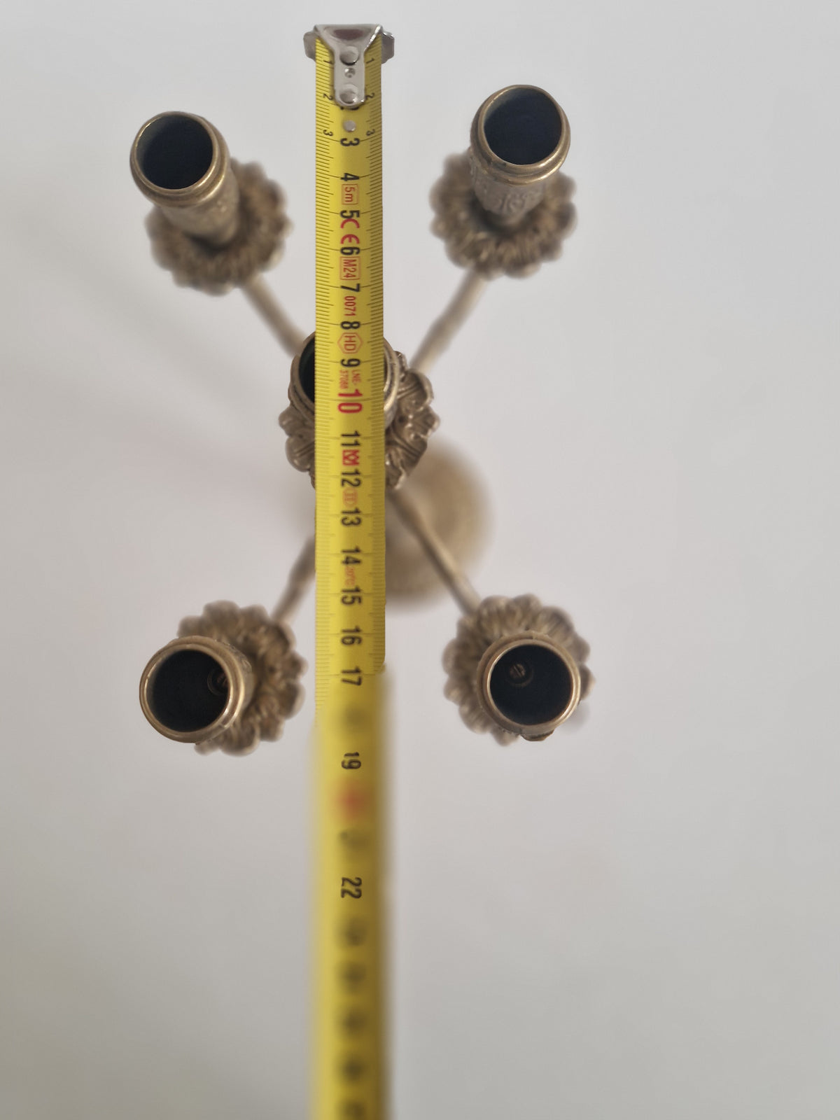 Vintage Brass Candelabra – Elegant Five-Arm Candle Holder for Timeless Charm
