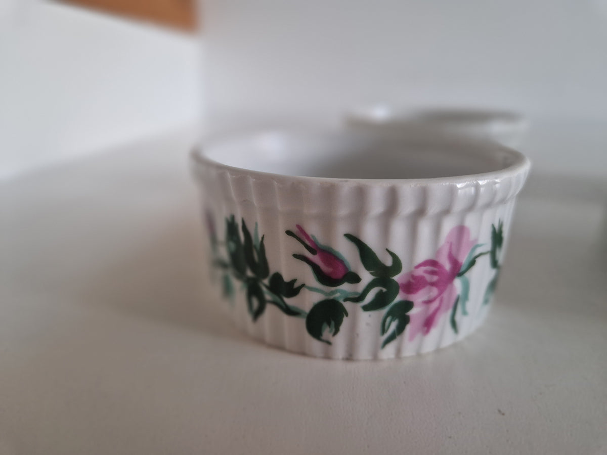 Vintage Porcelaine de Paris Rose Ramekins – Set of 6 French Porcelain Bowls