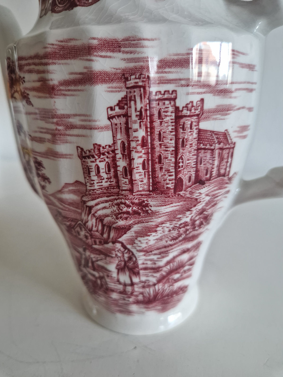 British Anchor Ironstone Coffee Pot | Vintage Burgundy Charm for Your Table