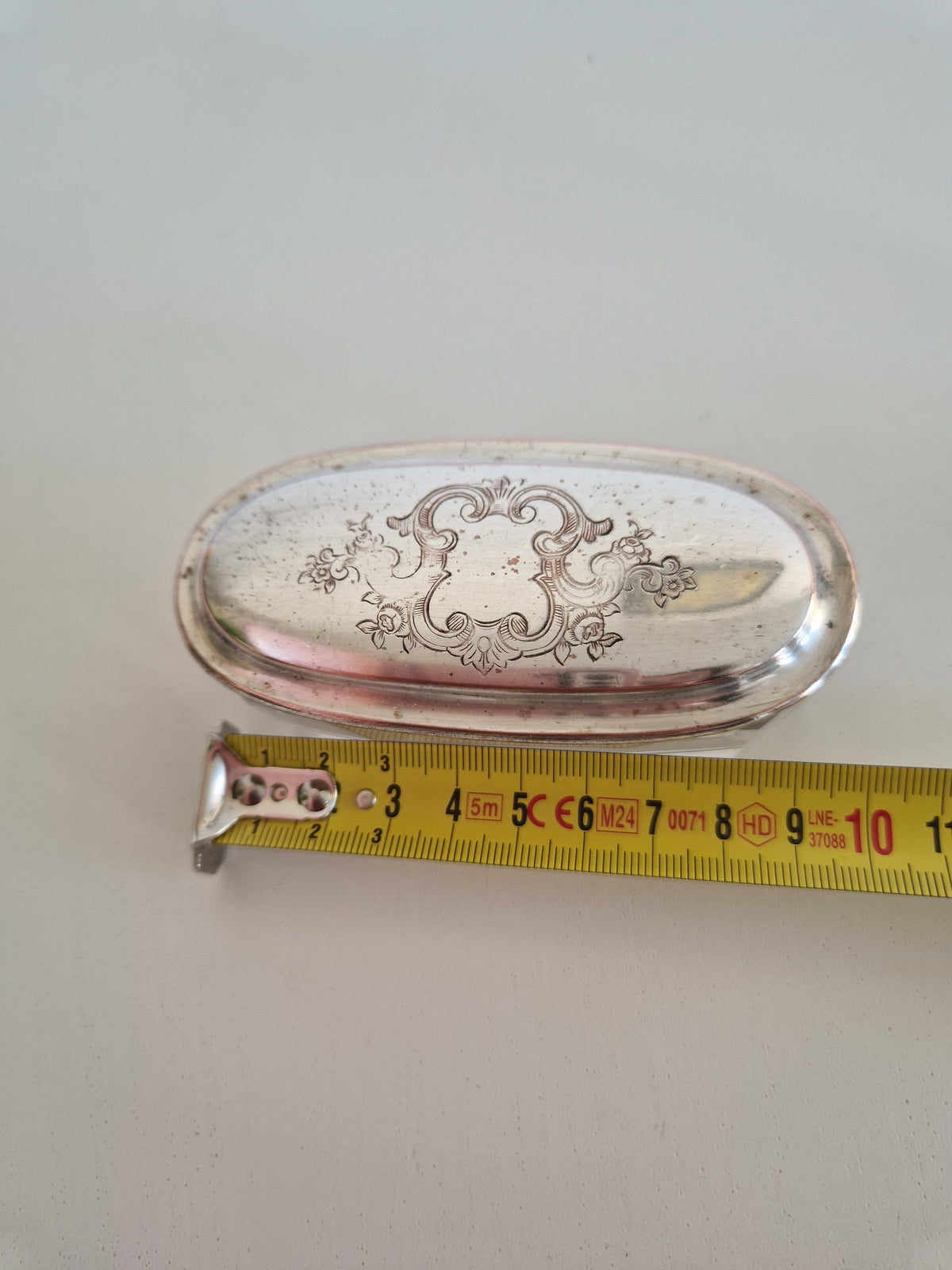 Vintage Vanity Set, ca. 1900, 3-Piece Glass Set with Silver-Plated Lid Exteriors