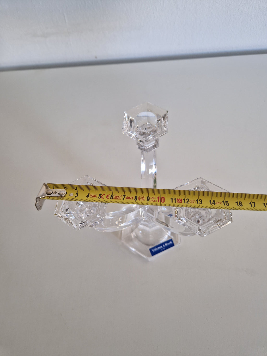 Vintage Villeroy & Boch Mozart Crystal 3-Arm Candelabra