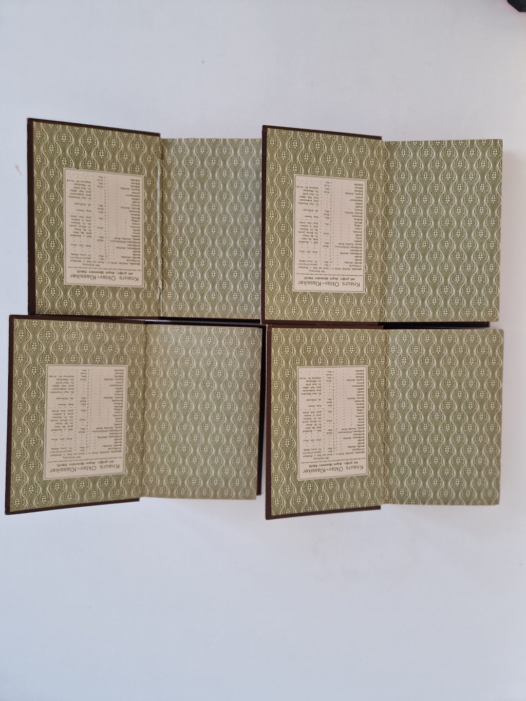 Antique Shakespeare book set – Complete Dramatic Works in German, 12 Volumes in 4 Books, Art Nouveau