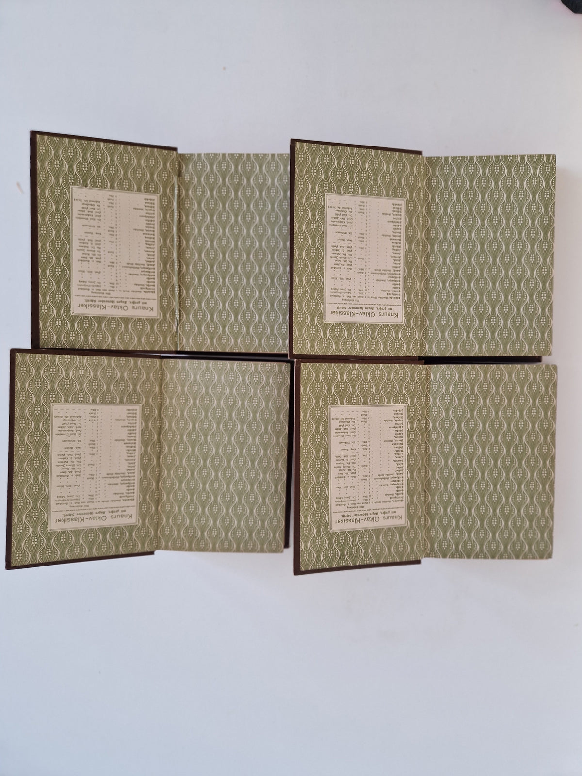 Antique Shakespeare book set – Complete Dramatic Works in German, 12 Volumes in 4 Books, Art Nouveau