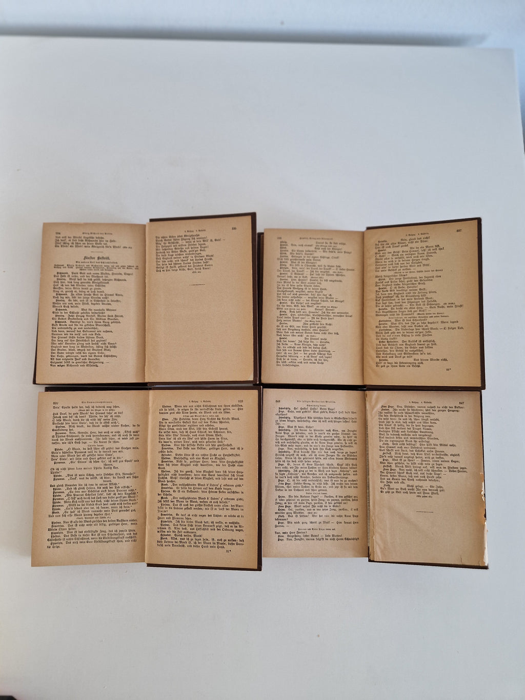 Antique Shakespeare book set – Complete Dramatic Works in German, 12 Volumes in 4 Books, Art Nouveau