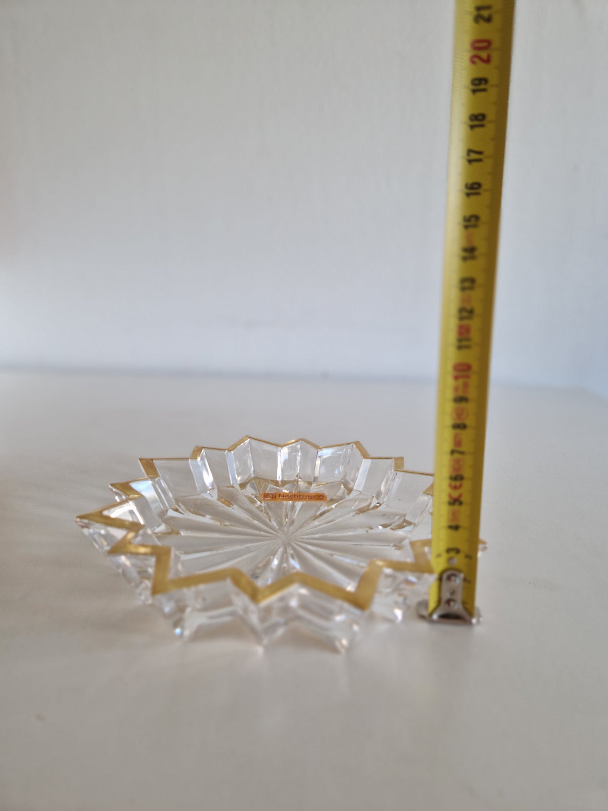 Nachtmann Cut Crystal Bowl – Gold-Rimmed Starburst Dish, German 24% Lead Crystal