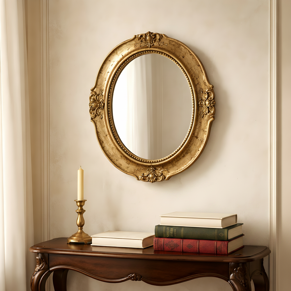 Baroque Oval Gilt Wall Mirror