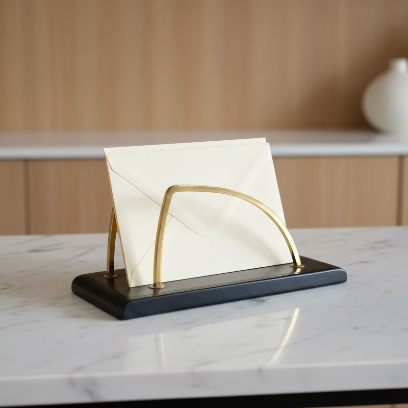 Stylish Mid-Century Brass Letter Holder for a Chic Office