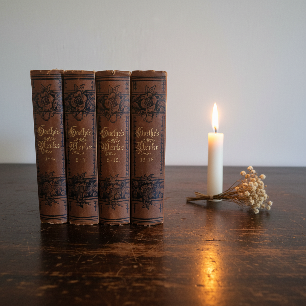 Goethe's Werke complete 4-volume set on antique desk - hero image