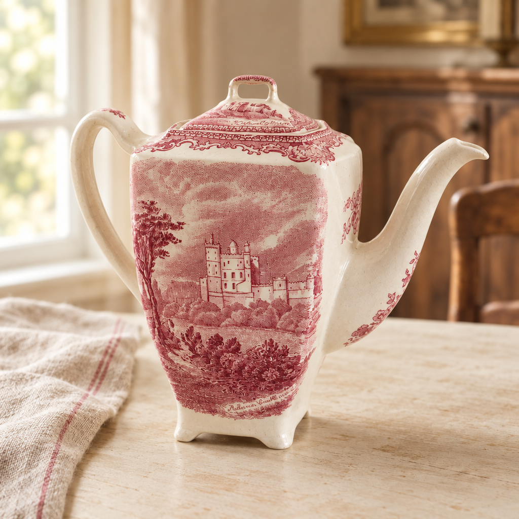 Johnson Bros coffee pot hero image with English vintage styling