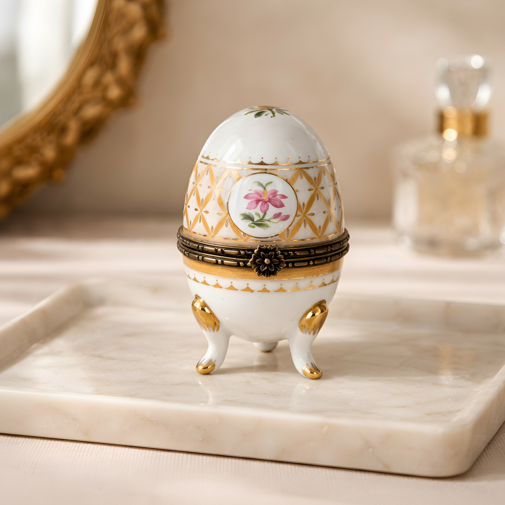Limoges Porcelain Egg Trinket Box