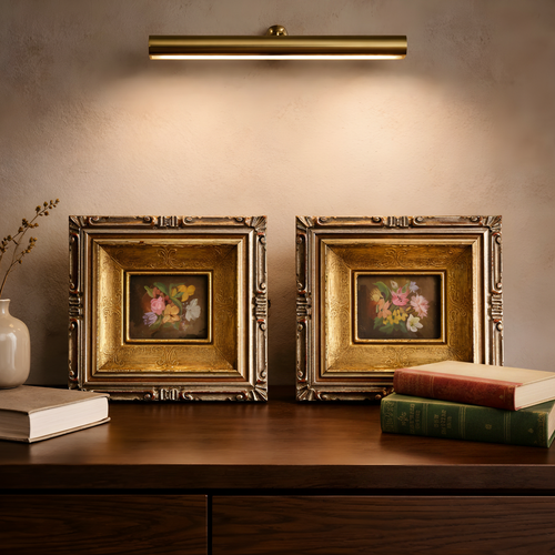 Pair Antique Miniature Floral Oil Paintings