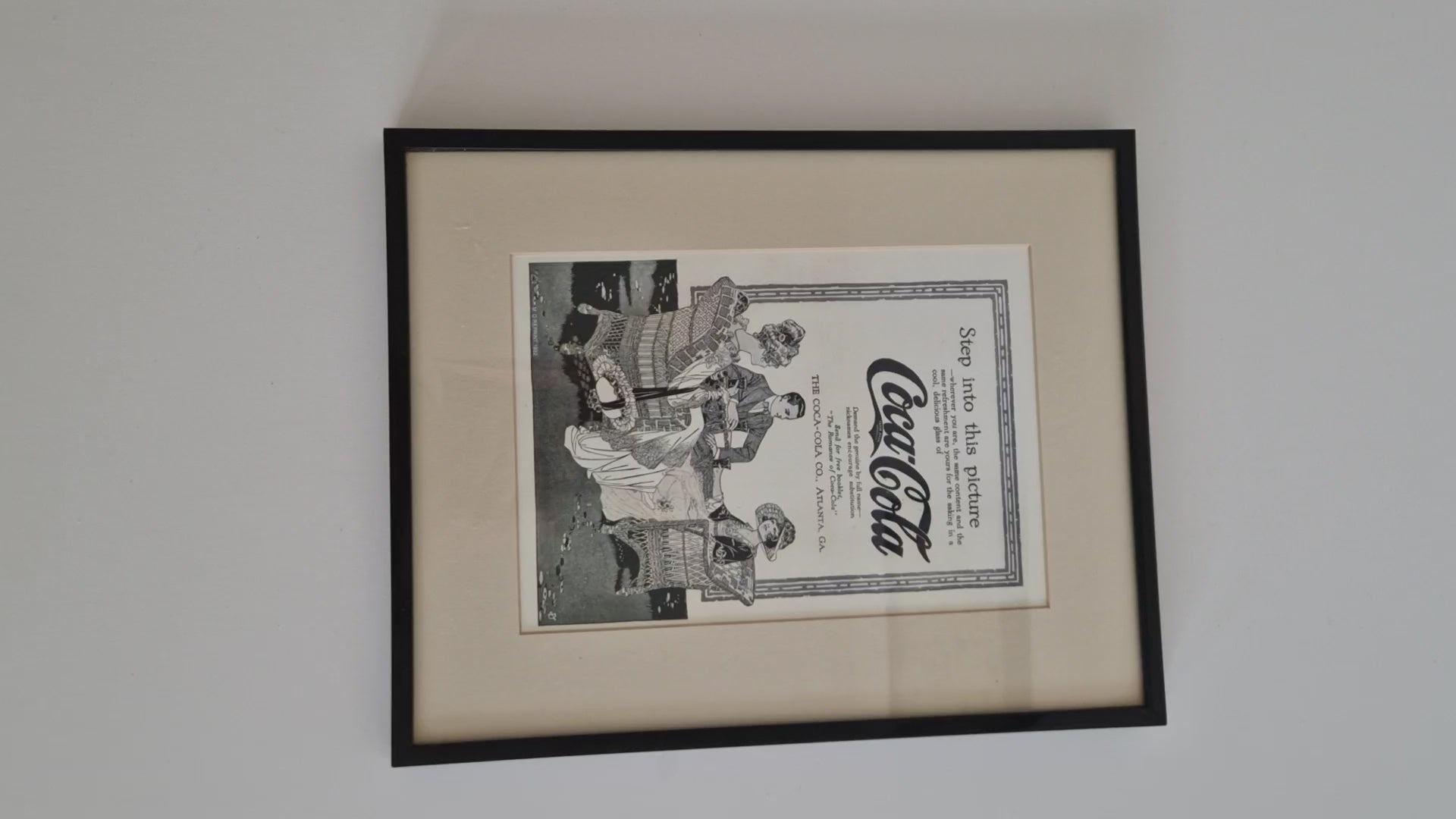 Framed Vintage Coca-Cola Advertisement – “Step Into This Picture”, 1992 Authorised Reprint
