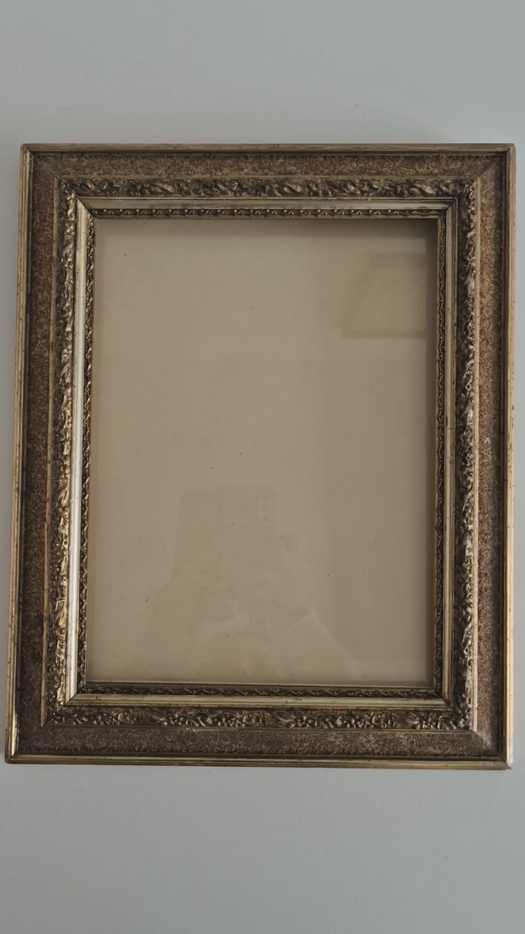 Antique Ornate Wooden Picture Frame | Gold-Bronze Embossed | 22×30cm Opening | Glass Included | Requires Assembly