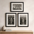 Set of 3 Framed Black White Prints NYC