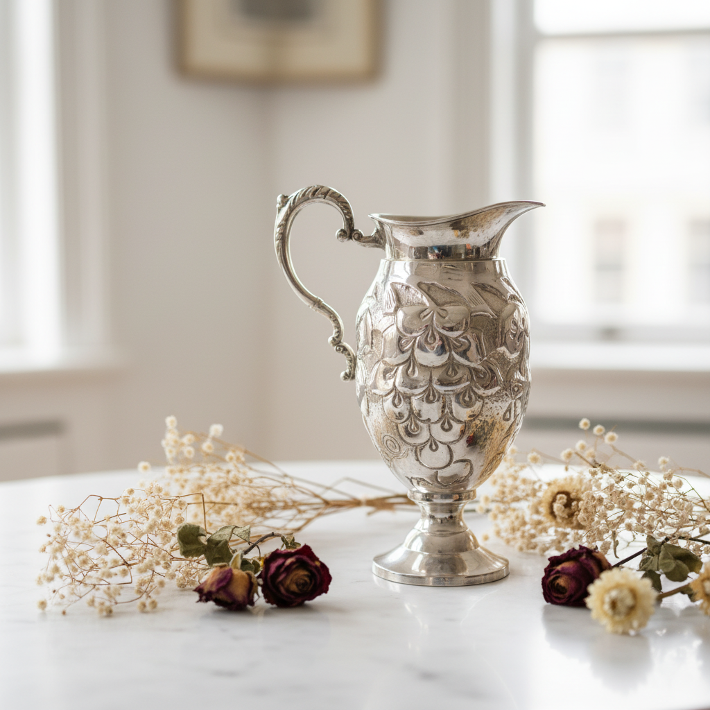 Shiny Silver-Plated Jug Vintage