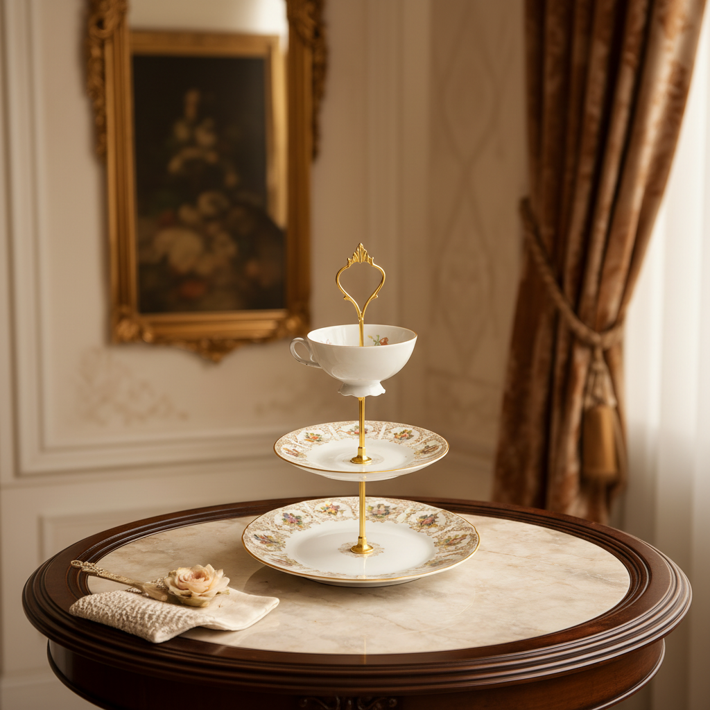 Vintage 3-Tier Porcelain Cake Stand