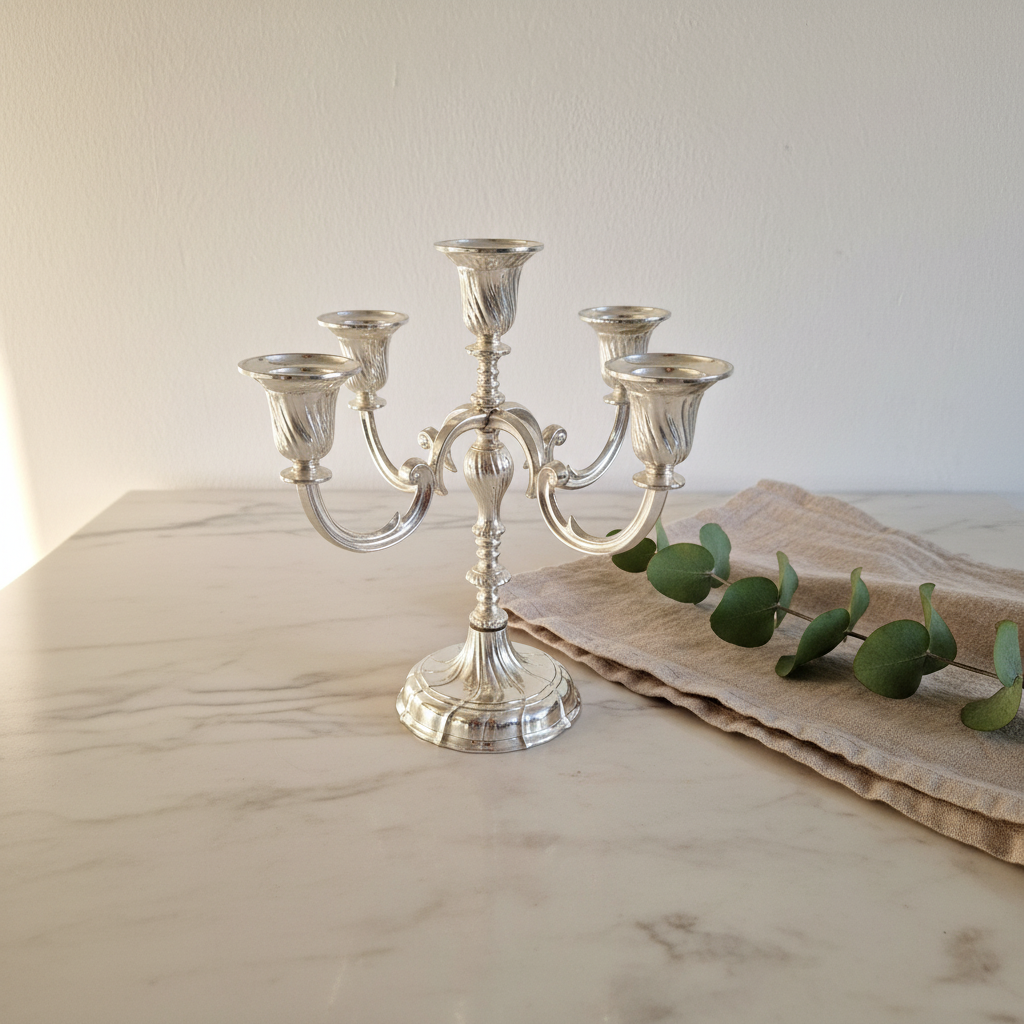 Vintage BMF Silver-Plated 5-Arm Candelabra