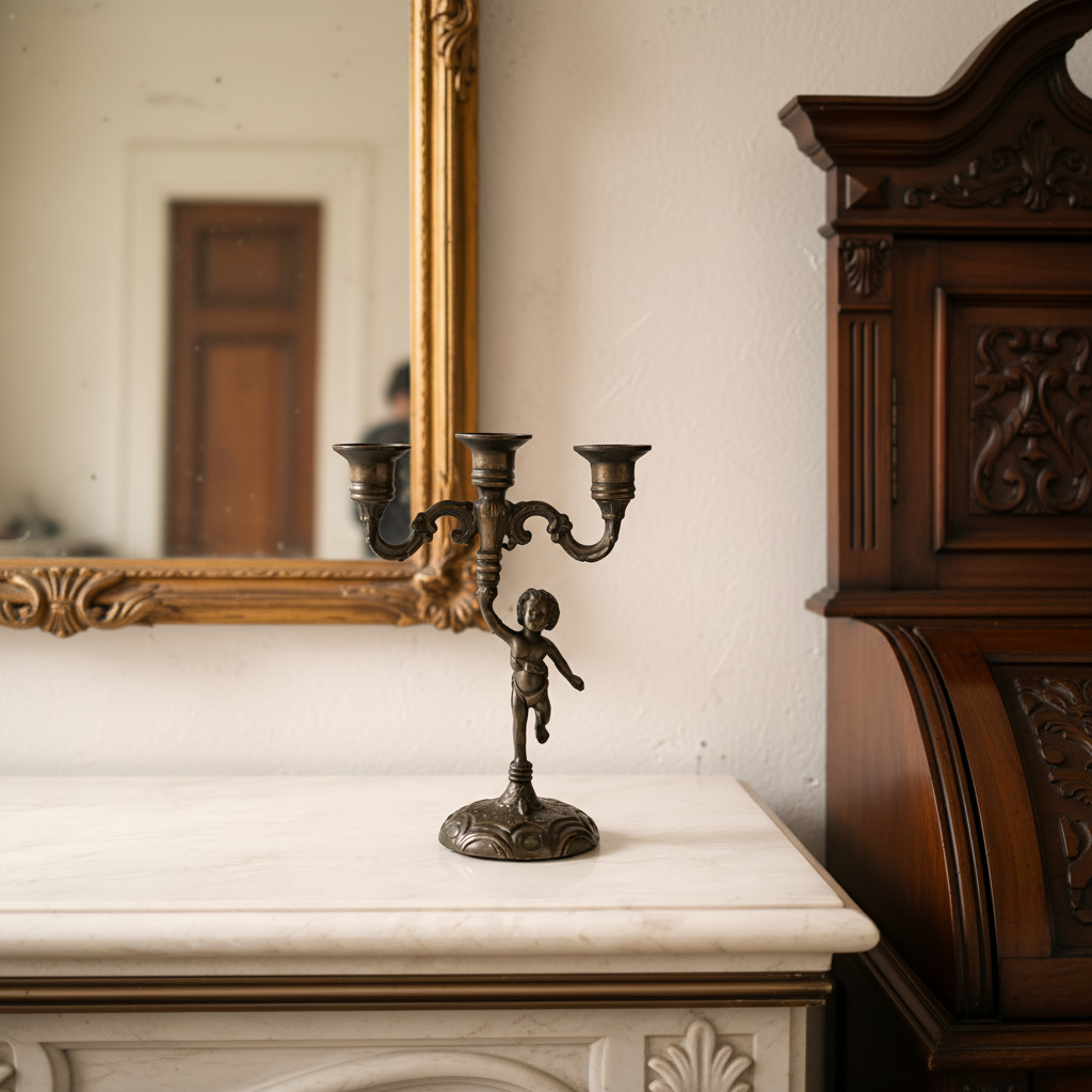 Vintage Cherub Candelabra French Rococo