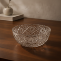 Vintage Heavy Cut Crystal Bowl Sawtooth Rim